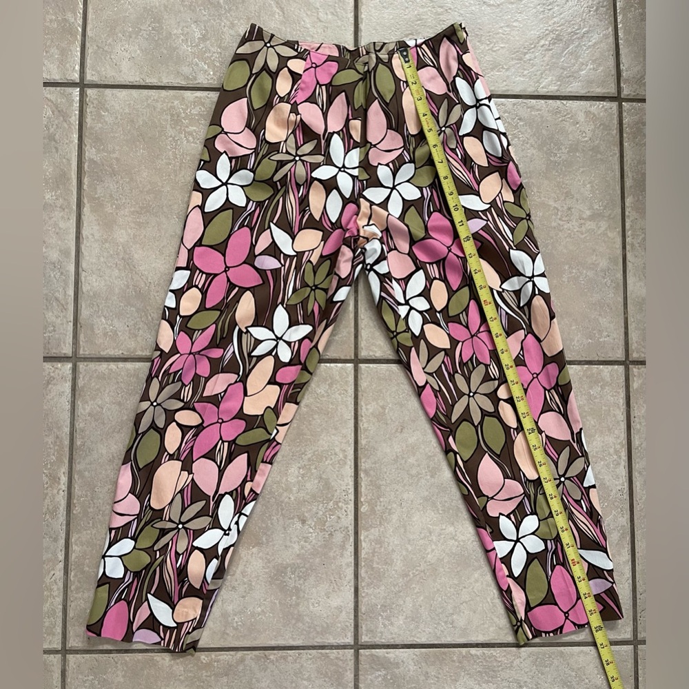 VTG Alli Y Women’s Floral Pants in Shades of Pink, Olive, & Brown, Size 6